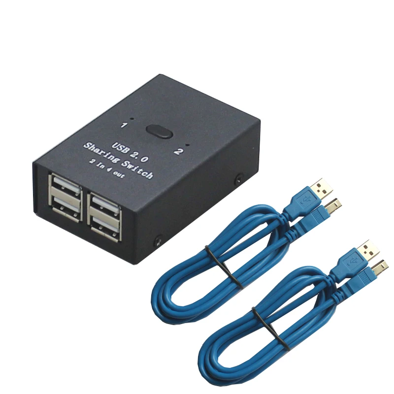 Двойной Разветвитель usb ручной переключатель совместного использования 2 в 4 out