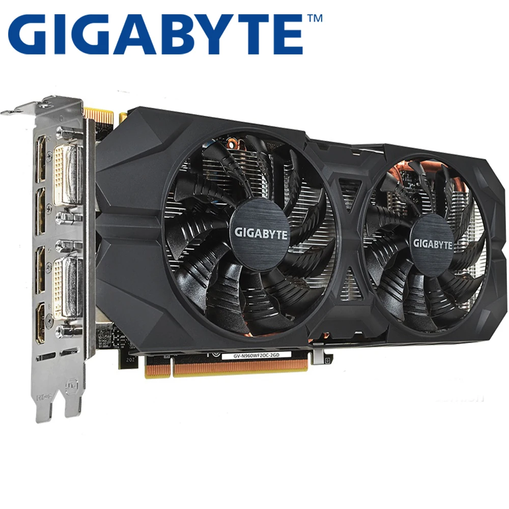 GIGABYTE, оригинальная Видеокарта GTX 960, 2 Гб, 128 бит, GDDR5, видеокарты для nVIDIA, VGA, карты Geforce GTX960, используемые 1050 TI 750