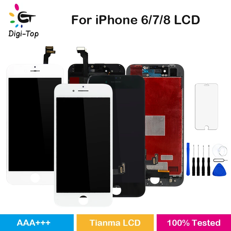 

20Pcs For iPhone 6 6S 7 8 LCD Display Touch Screen Digitizer Assembly Replacement 100% Tested For iPhone 7 LCD Screen AAA+++