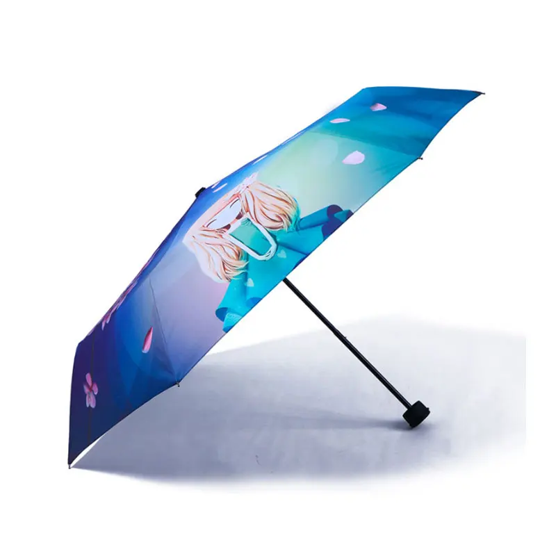 Складной зонтик с тремя цветами для женщин, Солнцезащитный анти-УФ зонтик, милые Неавтоматические ветрозащитные солнечные и дождевые зонты для девочек