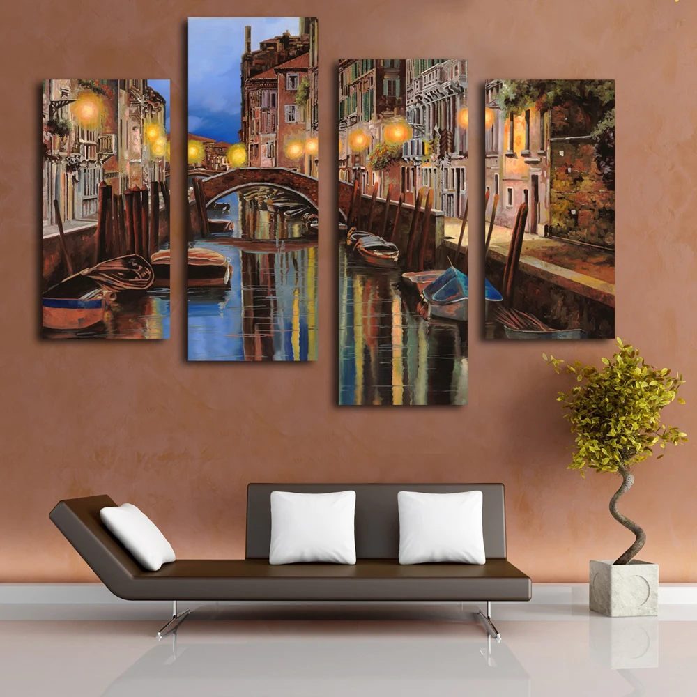 

Nice Venice landscape painting reproduction canvas artwork on living room