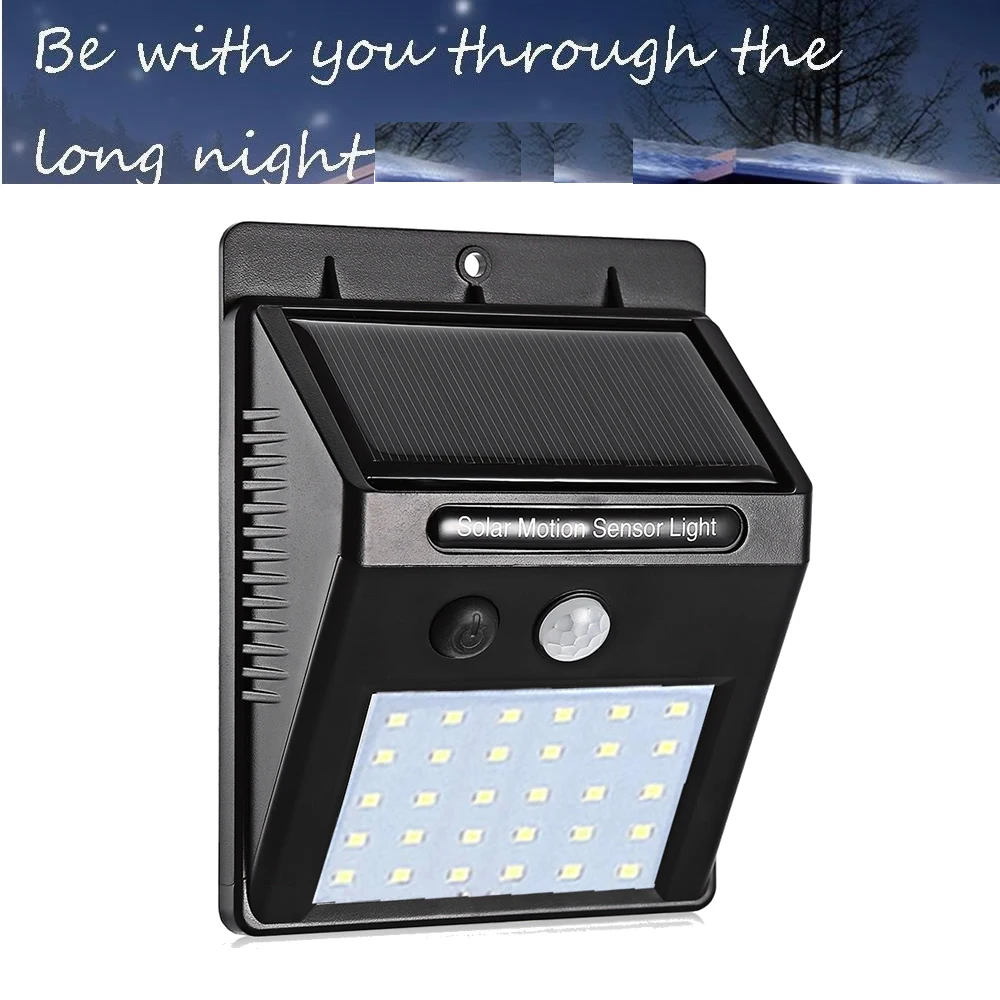 

1-4Pcs 30/ LED Solar Light PIR Motion Sensor Waterproof Outdoors Energy Saving Street Lamp Yard Path Solar Garden Light street w