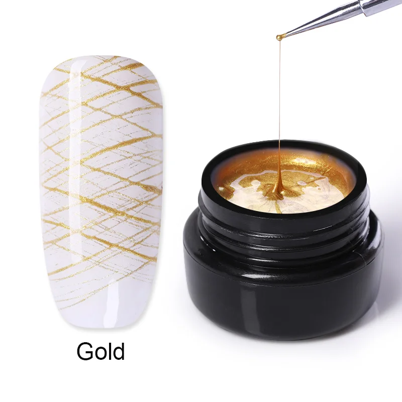 نيكول مذكرات 5 مللي مسمار الفن سلك خط الحرير نقطة الإبداعية سحب سلك العنكبوت اللوحة هلام ورنيش عشوائي تصميم DIY مانيكير أداة