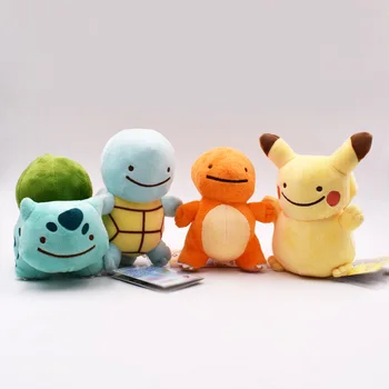 

4Pcs/Set 12-15cm Charmander Squirtle Bulbasaur Pikachu Peluche Ditto Metamon Anime Plush Toy Stuffed Animals Doll Free Shipping