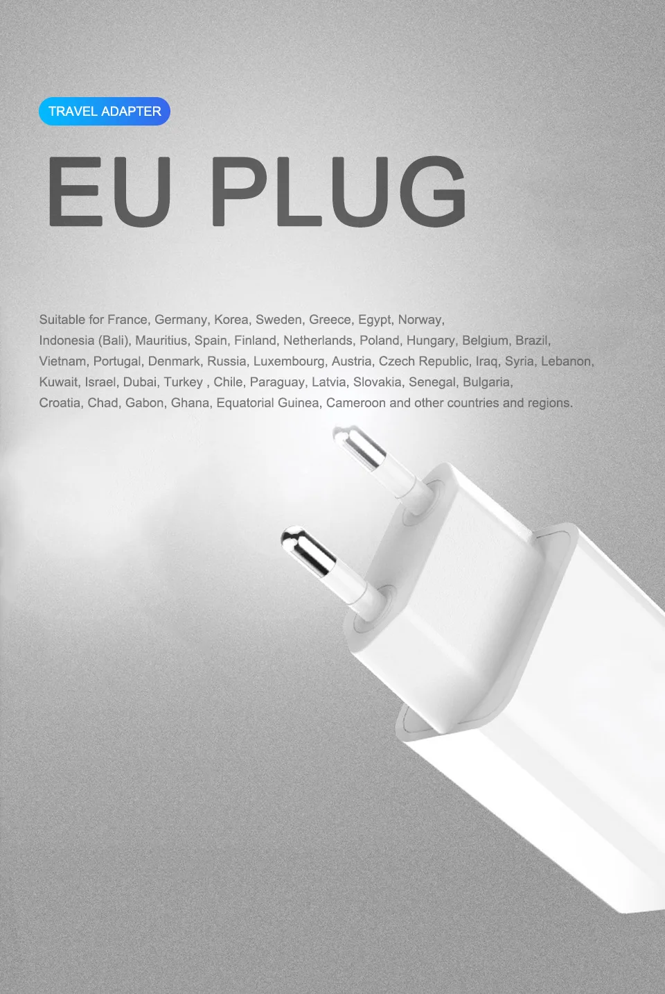 5V2A USB Wall Charger EU Adapter Plug Travel In Europe Mobile Phone For iphone X877S66S5s5cSE Samsug s8 s9  (7)