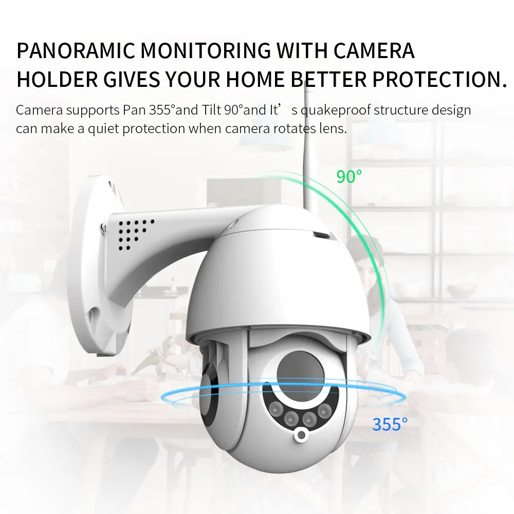 На открытом воздухе 1080 P 50 м Ночное видение IP Камера 5x зум IR CCTV сетевой монитор