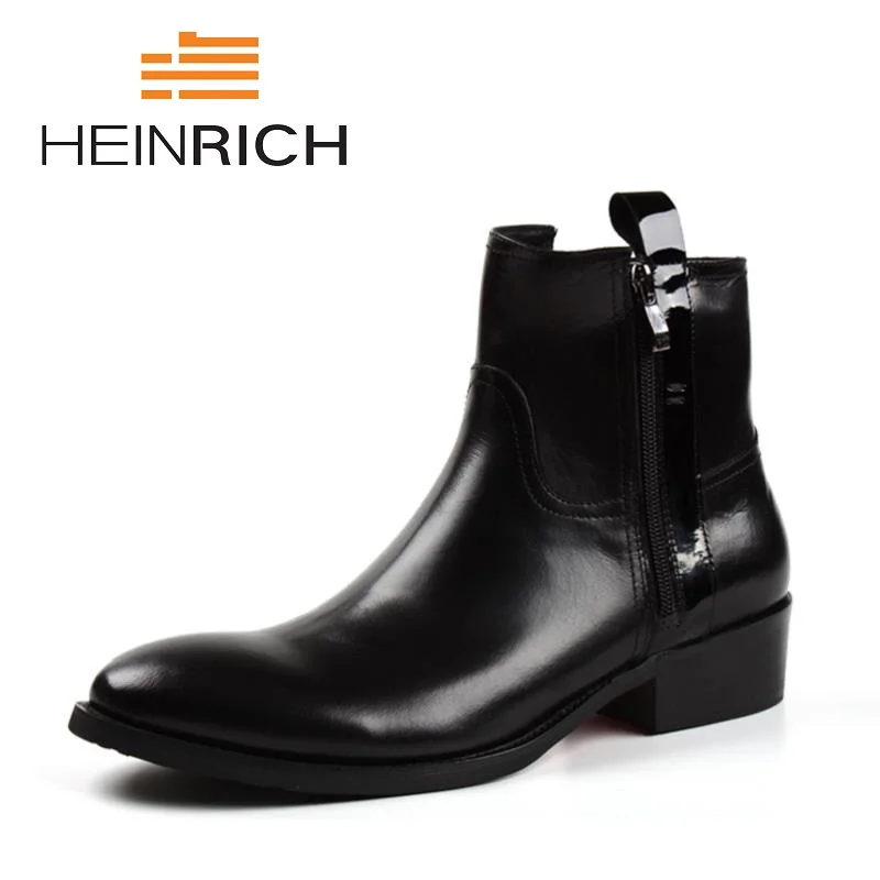 Británico Botas Negro Zapatos Uomo Botines Cuero brown Invierno Plataforma Black Nuevos Hombre De Stivaletti Heinrich Ligero Estilo Hombres ywxf4vXqw8