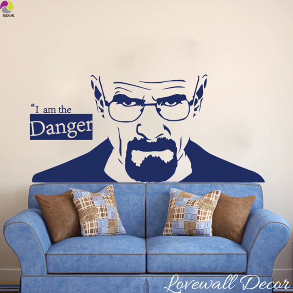 Breaking Bad Wall Sticker Kitchen Bedroom I Am The Danger Quote Wall Decal Kids Room Living Room Vinyl Home Decor Art Mural