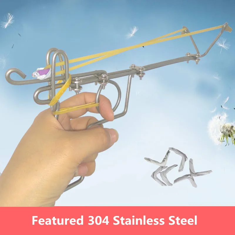 

Stainless Steel Wire Gun Paper Bomb Gun Rubber Band 7080 Nostalgic Classic Children's Educational Toys Traditional Old Toys