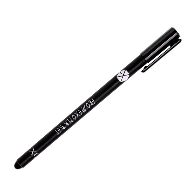 1 шт. каваи K-pop Exo черные чернила гелевая ручка черный белый цвет вентиляторы коллекция подарок школьные офисные принадлежности