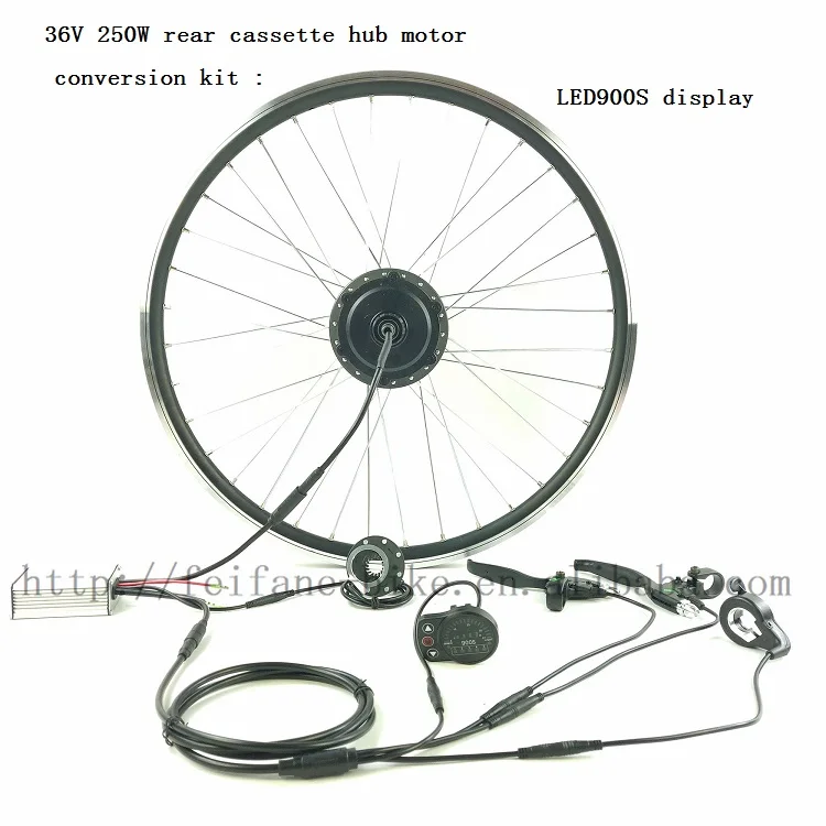 Водонепроницаемый комплект для переделки Электросистемы 36V250 Задняя кассета концентратор двигатель ebike с LED900S/LCD5 дисплеем