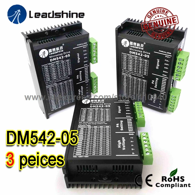 3 шт. Leadshine DM542-05 1A-4.2A 20-50VDC для Nema 17 Nema 23 42 57 шаговый двигатель 25000 импульсный за rev