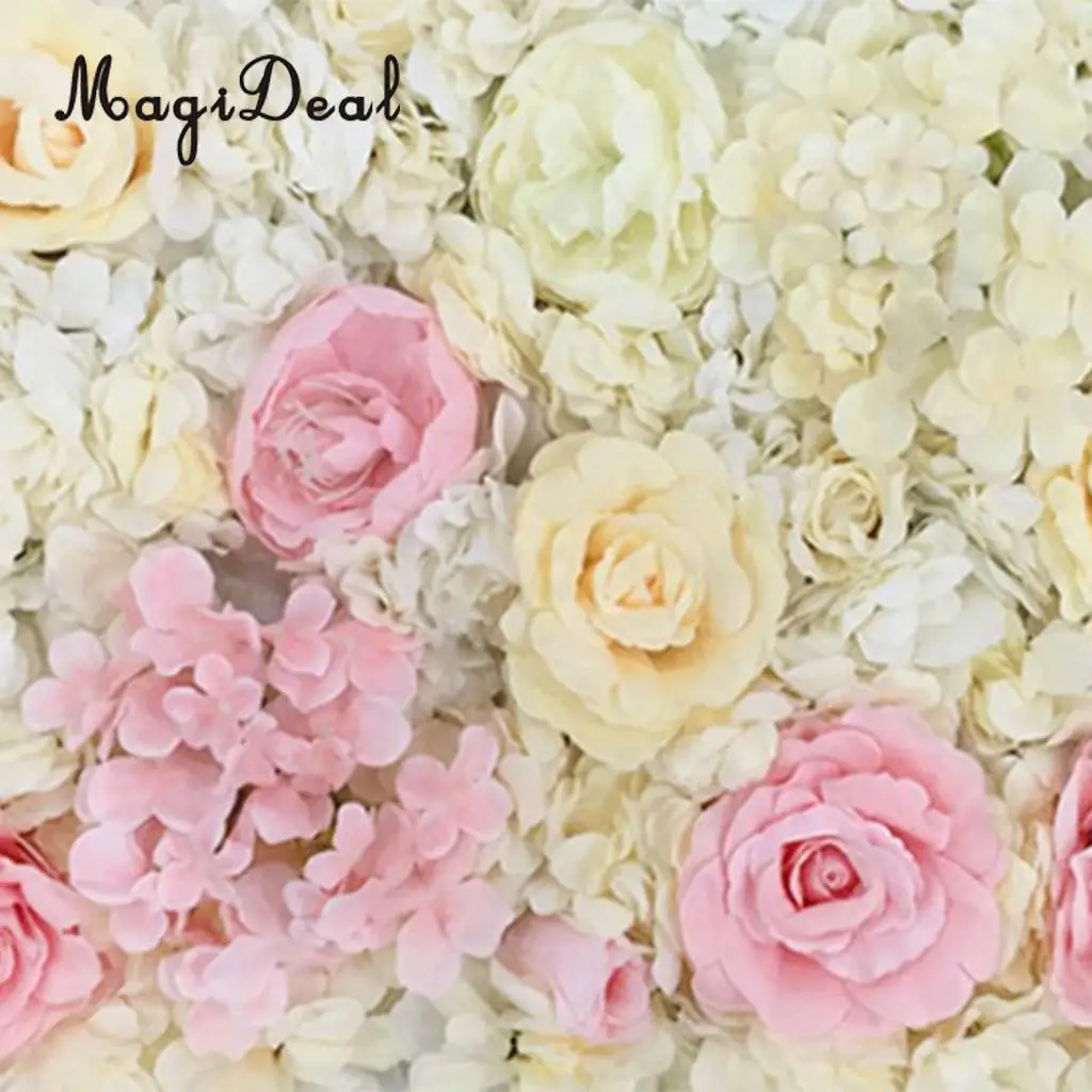 Artificial Flower Roses Wall Panel Wedding Stage Backdrop Home Shop Window Decorative Forals 7 Colors Pick