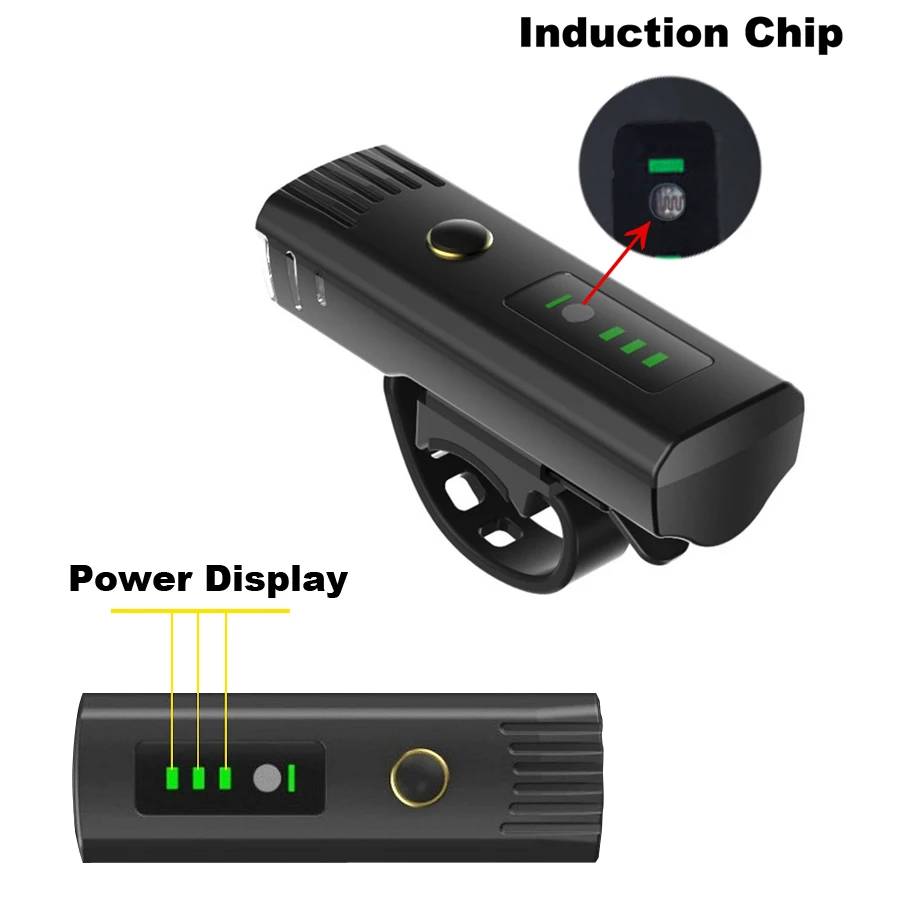  BOLER Smart Induction Bicycle Front Light Set USB Rechargeable Rear Light LED Headlight Bike Lamp C - 33046939631