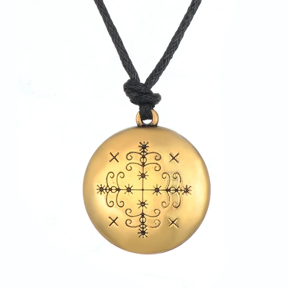 Hand Stamped Papa Legba Voodoo Loa Veve Pendant Silver/Gold Lwa Death Hoodo Jewelry Amulet Necklace Religious 5 PCS | Украшения и