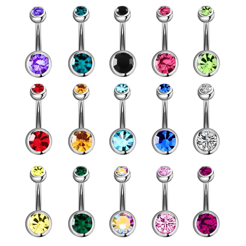 5/10/15/20pcs/lot Crystal Piercing Navel Surgical Steel Rhinestone Belly Button Rings for piercing jewelry,body piercing earrings,ear piercing jewelry,metal jewelry,body piercing jewelry,body jewelry,belly button piercings,belly button earrings