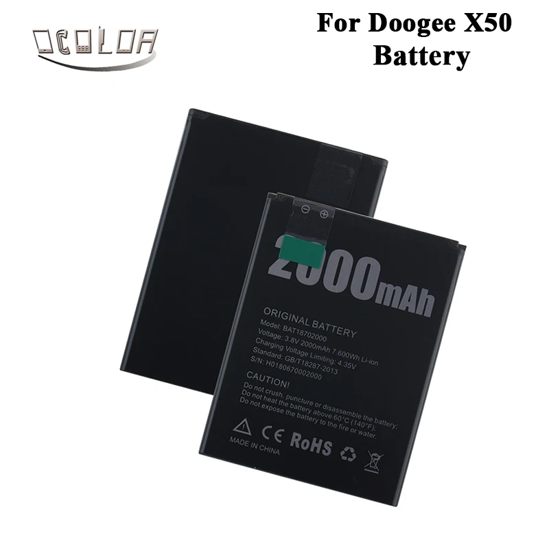 ocolor For Doogee X50 Battery 2000mAh Mobile Phone Replacement Accessory Accumulators Batterie Bateria | Мобильные телефоны и