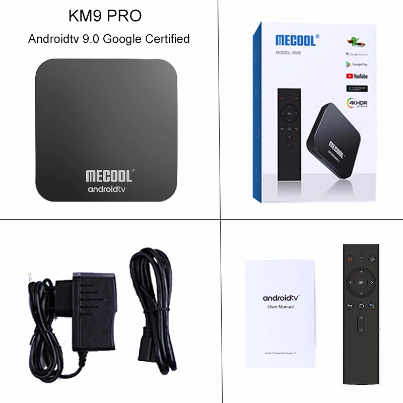 MECOOL KM9 PRO A tv Android tv Google Сертифицированный Android 9,0 tv Box 4 ГБ 32 ГБ Amlogic S905X2 4K 5G Dual Wifi BT4.0 PK KM3