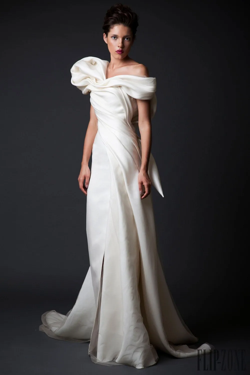 One Shoulder White Dress Krikor 