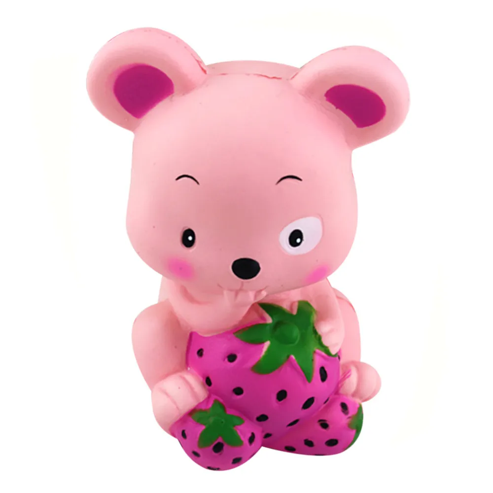 pink Клубничная мышь Сжимаемый медленно поднимающийся крем Ароматические декомпрессионные игрушки 4,2 - Цвет: pink