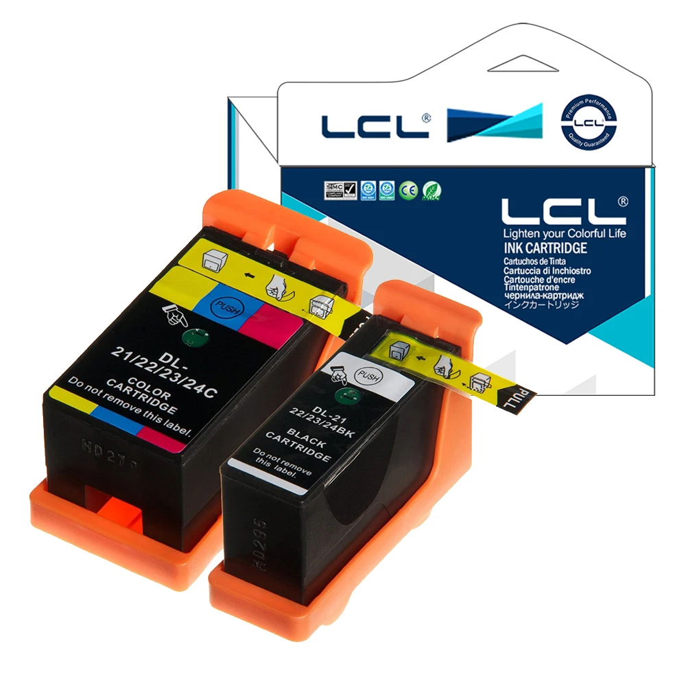 

LCL 21 (2-Pack Black Tri-color) Ink Cartridge Compatible for Dell V313/V313W/V515W/P513W/P713W/V715W
