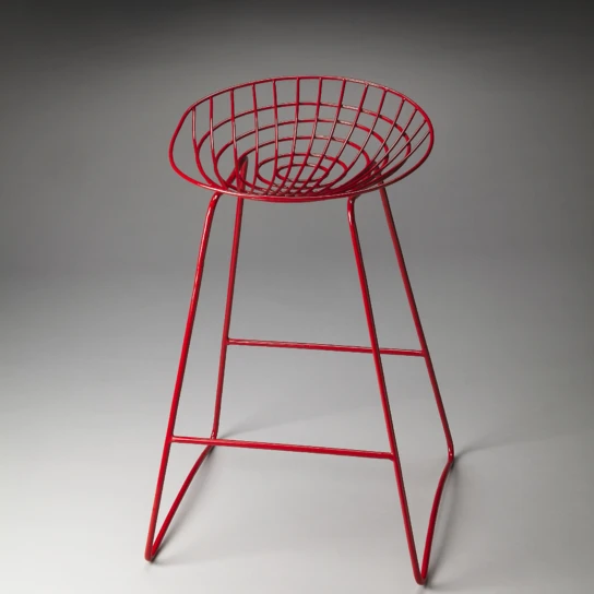 Butler Ludwig Red Metal Bar Stool (2)