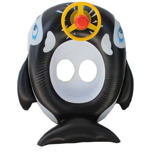 

With Steering wheel Cetacean Circle Inflatable Raft Swimming Ring Baby Float Bathing Toys Child Summer Water Giant Pool Tube