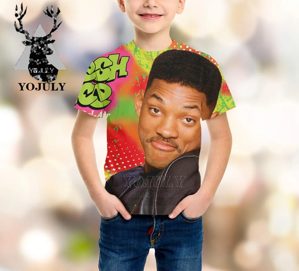 YOJULY/новая детская одежда с 3d принтом «will smith Rapper» для маленьких мальчиков и девочек-подростков детская футболка Лидер продаж, модные футболки Modis, A264