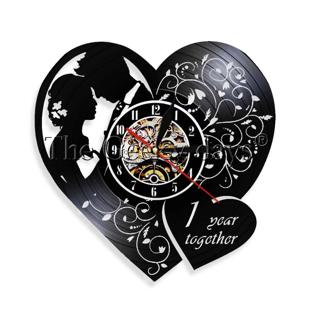 1Piece Heart Shape Clock Engagement anniversary Wall Clock