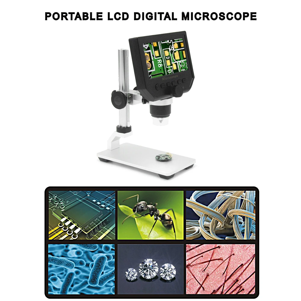 Цифровой видео микроскоп 600X 4 3 &quot3.6MP светодиодный Лупа Microscopio для Мобильный