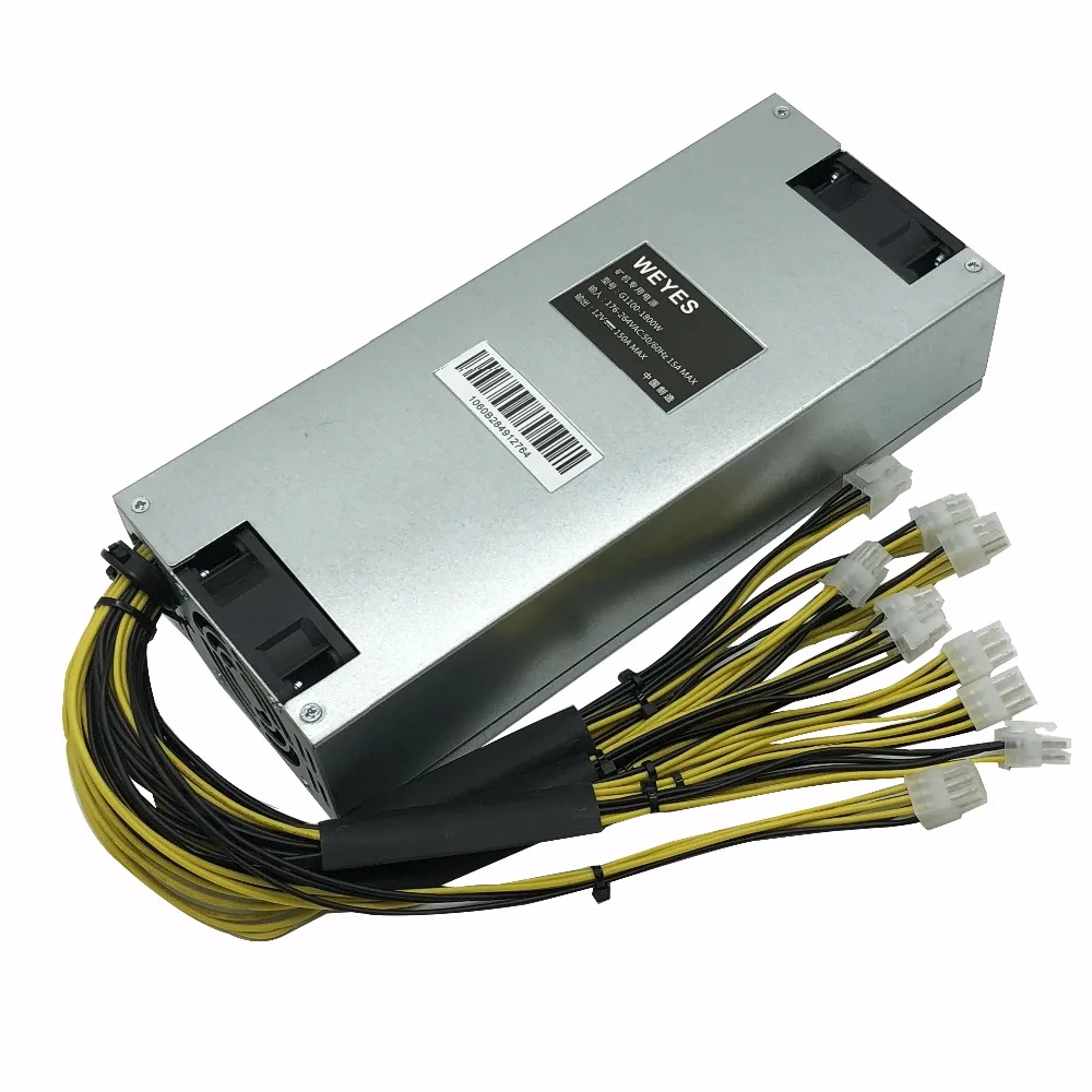 

BTC LTC miner power supply 180-240V 12V 150A MAX OUTPUT 1800W suitable for ANTMINER S7 S9 L3+ D3 A3 Baikal X10 Giant-B