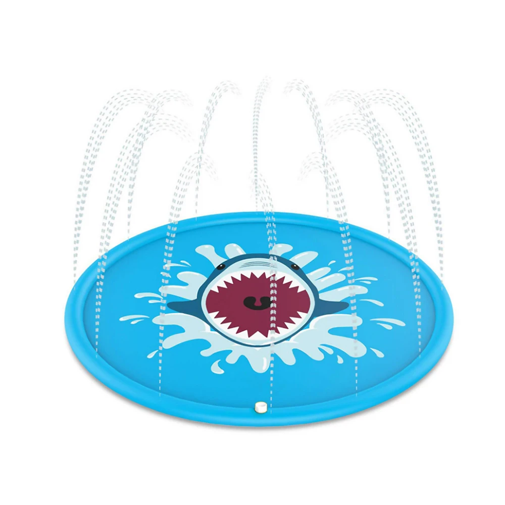 Водный игровой коврик Синяя Акула узор водный спрей Подушка животик время дети весело ребенок Развитие игровой центр