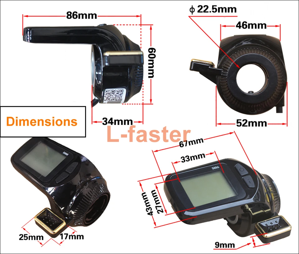 Cheap L-faster Electric Scooter Brushless Controller With S886 Thumb Throttle LCD Panel Electric Bike Hub Motor Controller LCD Thumb 6 Cheap L-faster Electric Scooter Brushless Controller With S886 Thumb Throttle LCD Panel Electric Bike Hub Motor Controller LCD Thumb 6