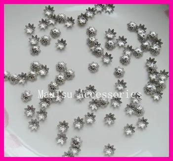 

1000pcs Silver finish 10mm Filigree 8petal flower Plain Metal Beads Caps as connectors as jewelry DIY finding