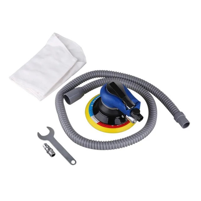 6inch 150mm Air Palm Sander Pad Pneumatic Tool with Dust Collection Hose Wrench Connector Polisher Dust Bag