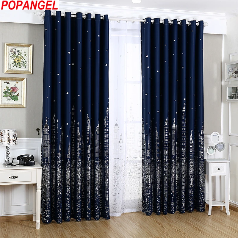 Popangel 5 Colors Available Castle Printed Blackout Living Room Window High Shading Curtains For Free Shipping | Дом и сад
