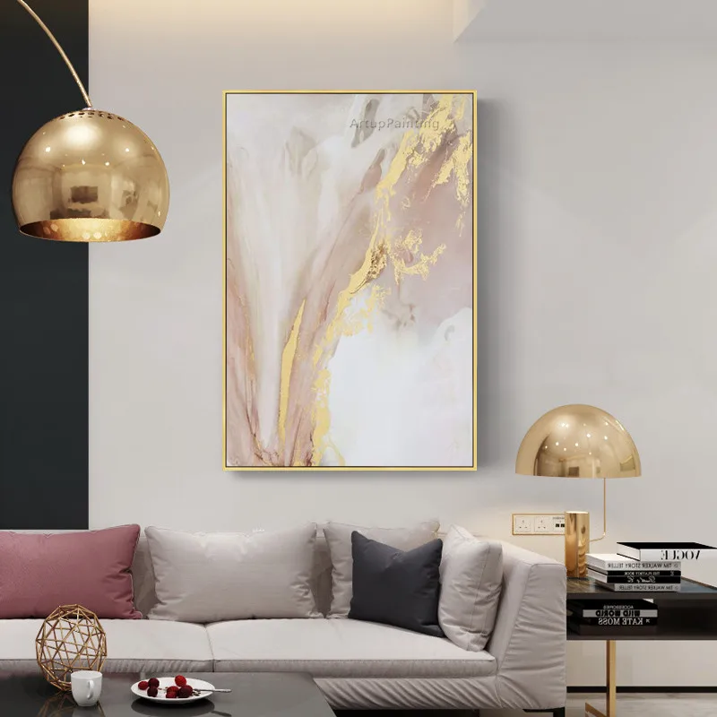Brightness Gold Warm Color Abstract Oil Painting on Canvas Wall Art