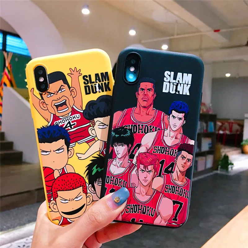 Japanese Cartoon Slamdunk Uniform Number Black Embossment Soft TPU Case For iPhone XS XR MAX 6 6S 7 8 Plus X |