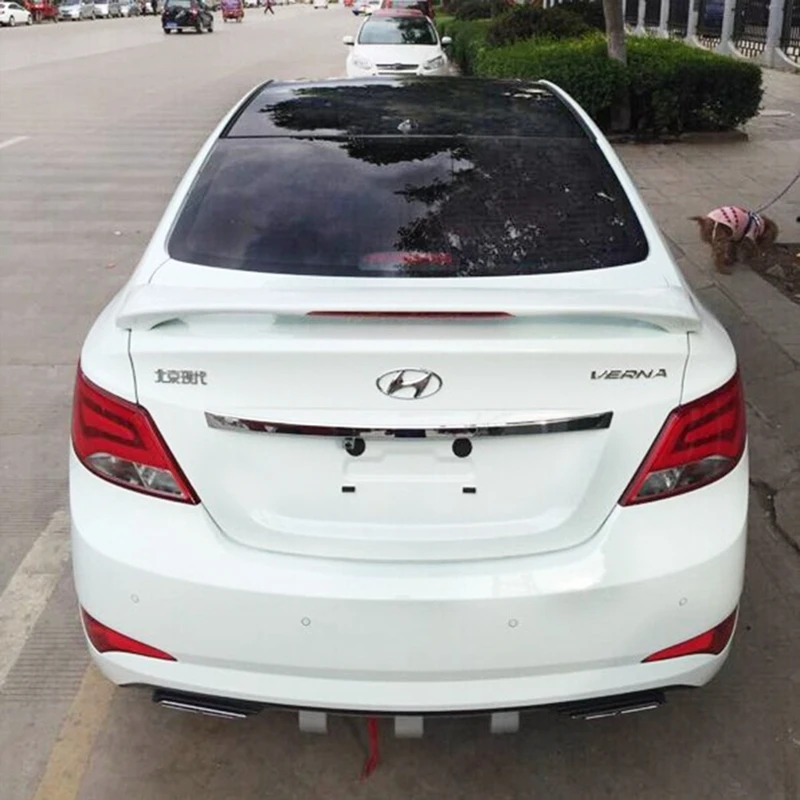 Car Styling ABS Plastic Unpainted Color Exterior Rear Trunk Wing Boot Roof Lip Spoiler Fit For Hyundai Verna 2010 2011 2012 2013 |