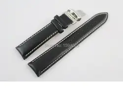 19 мм (Buckle18mm) PRC200 t067417 высокое качество Серебряная Бабочка Пряжка + черный Пояса из натуральной кожи Смотреть Группы ремень человек