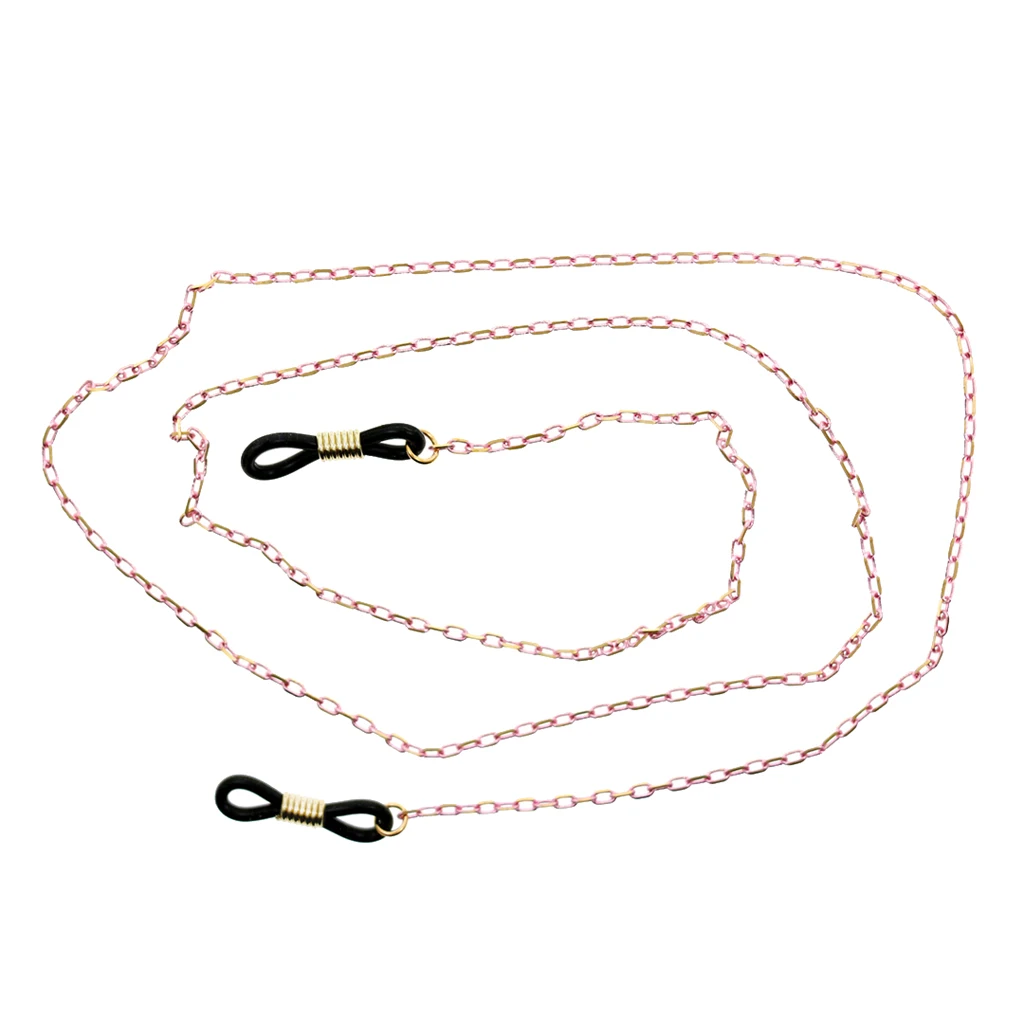 Pink 75cm Fashion Copper Eyeglasses Chain for Women Reading Glasses Cord Chians Sunglasses Holder Strap Lanyards Eyewear Retainer - Цвет: Pink 75cm