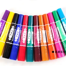 24 шт./лот 12 видов цветов* 2 большой двойной ползунок масляный маркер ручка многоцветные фломастеры рисунок пером ручка маркер