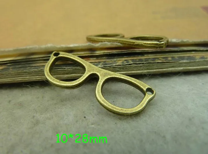 

Free Shipping -90 PCS/lot New Fashion Jewelry Accessories Glasses Frame Connectors,10*28mm Cute Alloy Eyeglasses Frame Charms