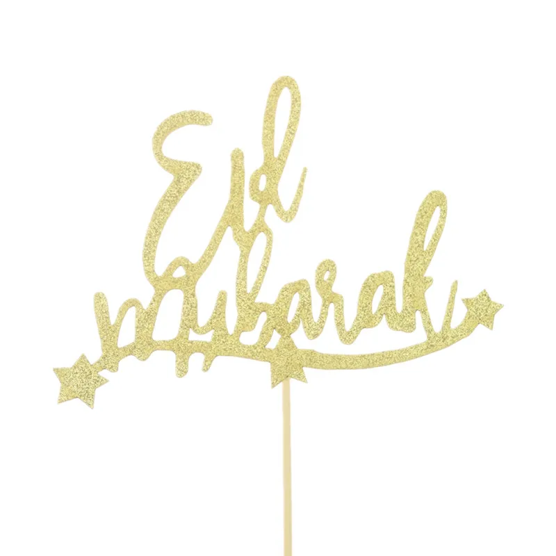 20 шт./лот Eid Mubarak со звездами Торт Топперы флаги день рождения Блеск Дети Детские украшения для кексов для свадьбы или «нулевого дня рождения» вечерние DIY выпечки