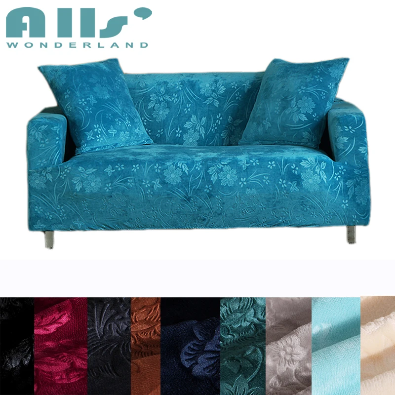 Blue embossing couch sofa covers 100 polyester stretch furniture