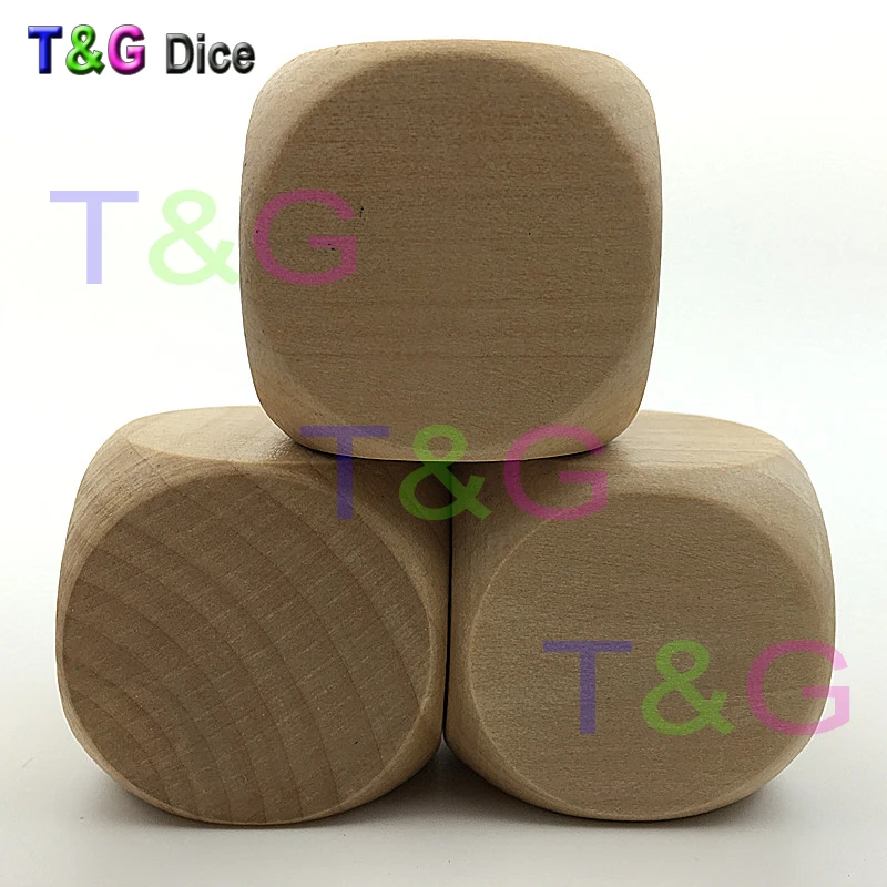 Original Wood Dice Blank Faces for printing or engraving logo Kid Toys