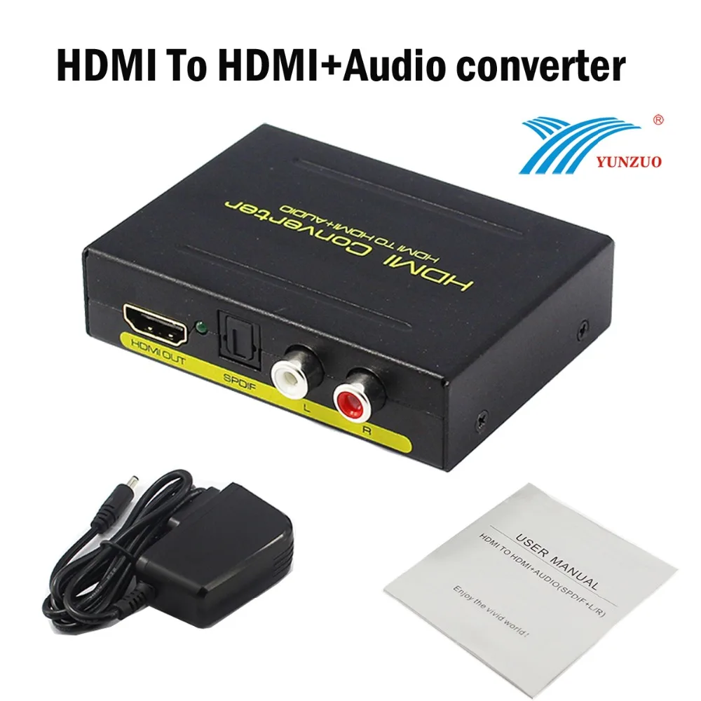 

HDMI TO HDMI+AUDIO Converter HDMI 1.3 Audio Extractor HD Source connected to Single HD Dispaly Adds Extra L/R+SPDIF Audio Output