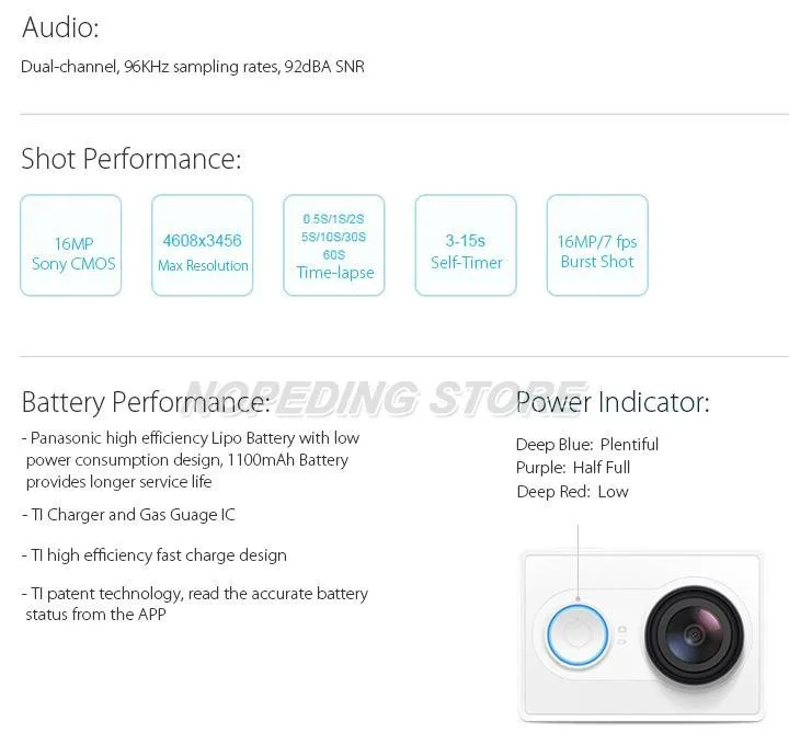 Xiaomi Xiaoyi WiFi Action Camera 16MP 60FPS Ambarella 184850 13