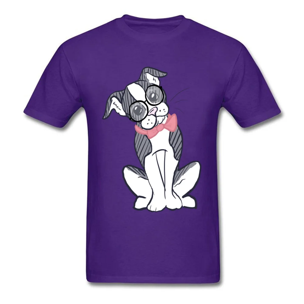 Boston Terrier with Glasses  Bowtie_purple