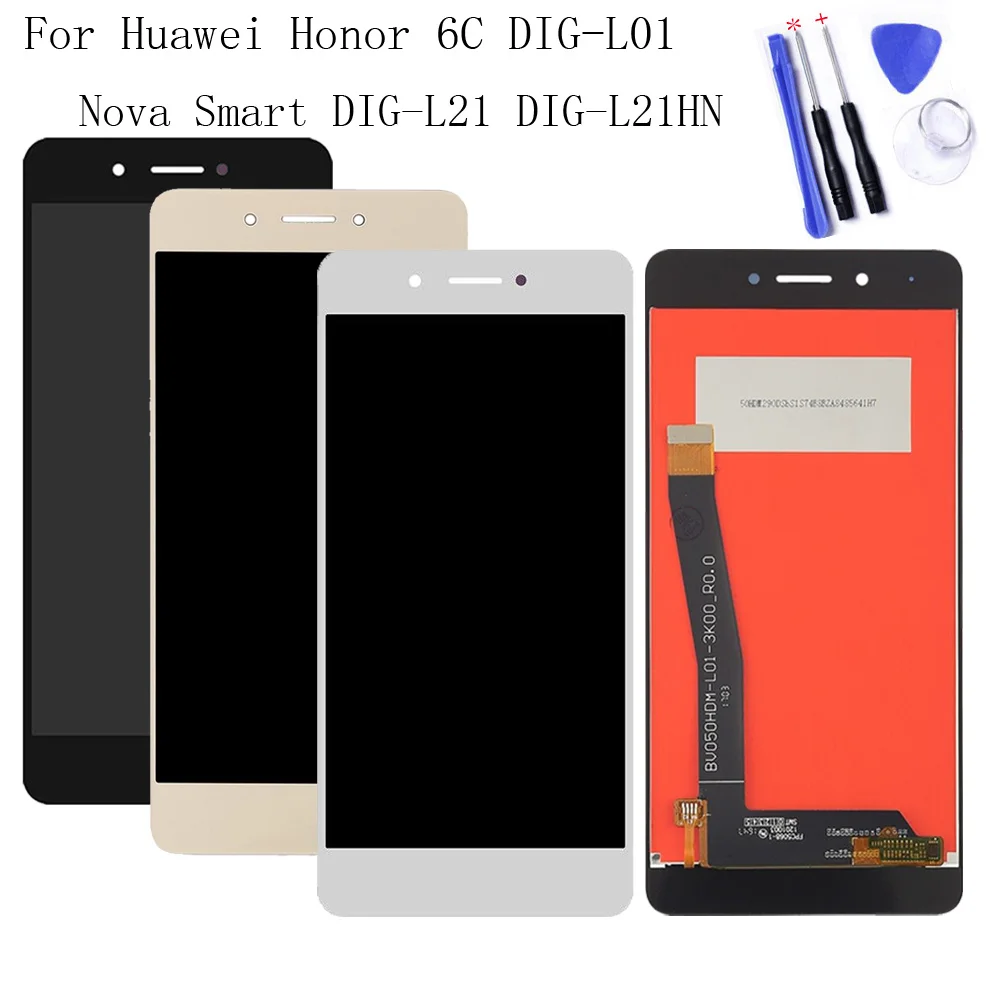 

New Full LCD DIsplay + Touch Screen Digitizer Assembly For Huawei Honor 6C DIG-L01 / Nova Smart DIG-L21 DIG-L21HN ; Test ok